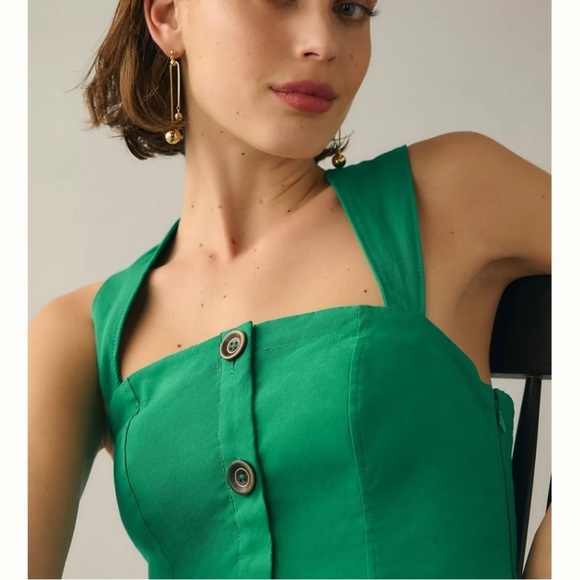 Anthropologie Maeve Square Neck Button Down Midi Dress NWOT FLAW* - Picture 5 of 10